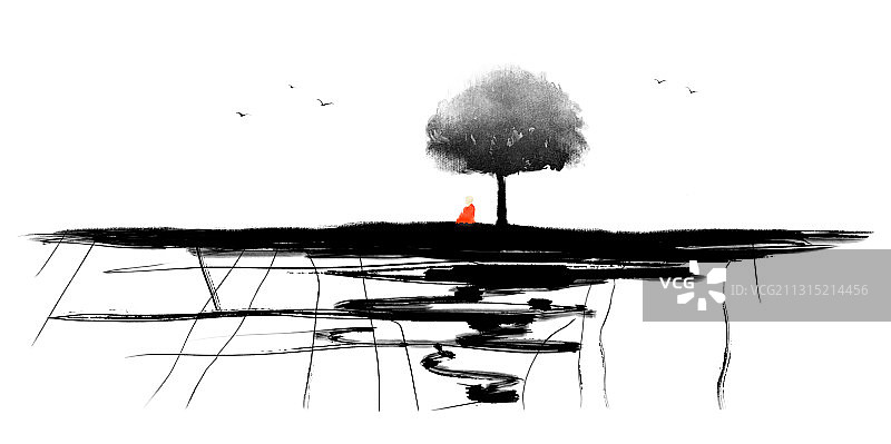禅意插画图片素材