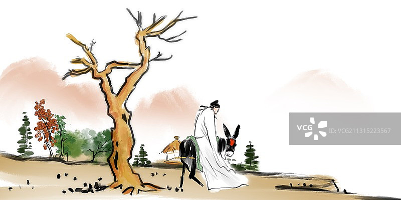 传统文化古典诗词古代诗人插图图片素材