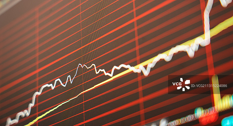 股票证券交易数据走向趋势背景，K线图图片素材