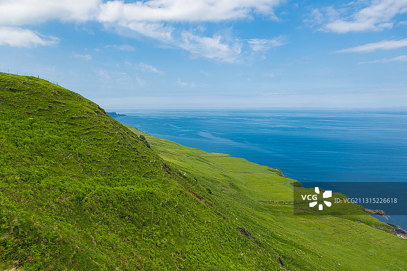 苏格兰，天空岛，海岸，夏天，草地图片素材