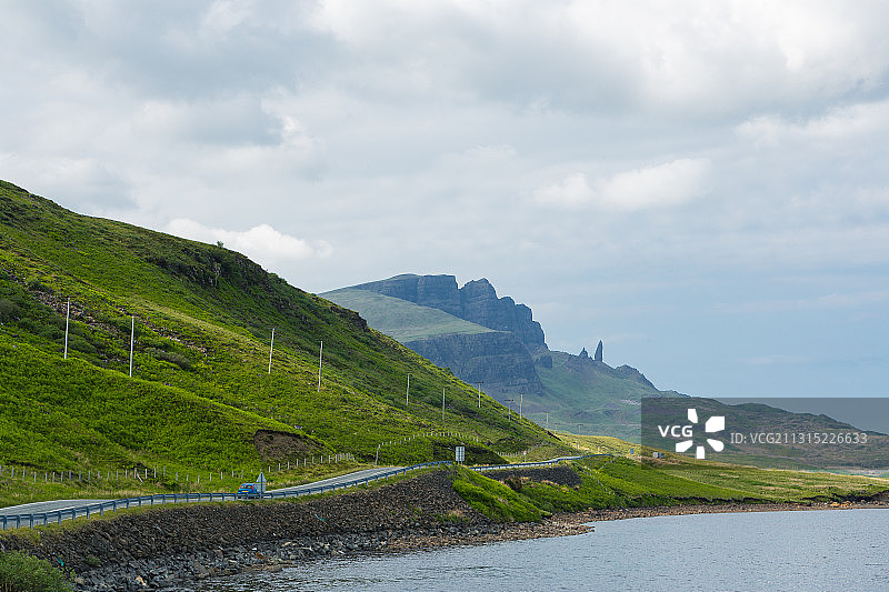 苏格兰，天空岛，海岸，夏天，草地图片素材