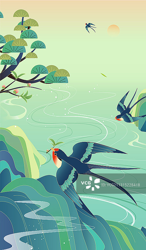 二十四节气立春中国风节气海报图片素材