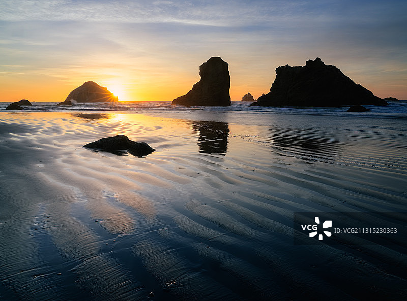 美国炮台海滩风光图片素材