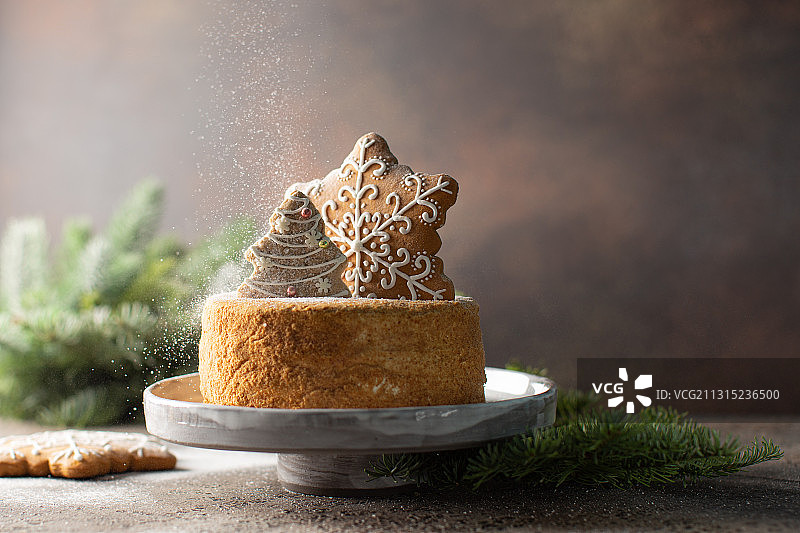 桌子上蛋糕的特写图片素材