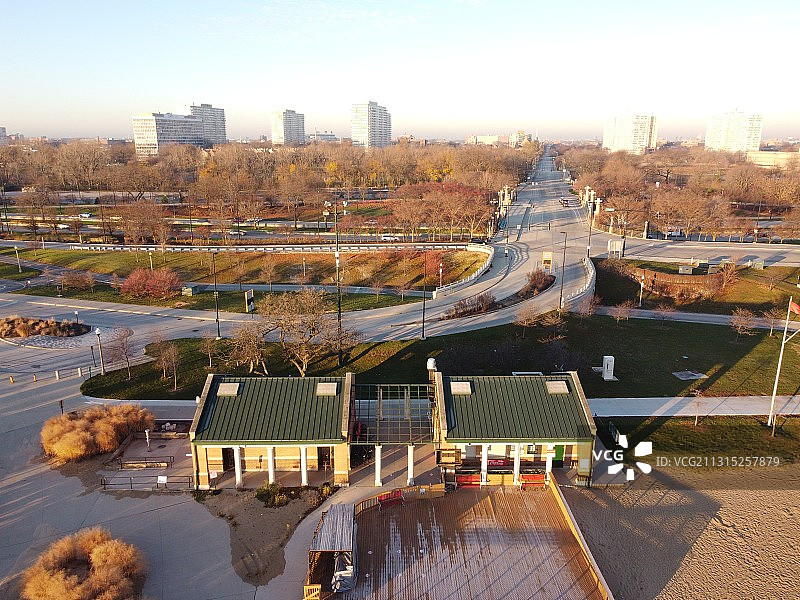 美国伊利诺伊州芝加哥城市建筑高角度景观图片素材