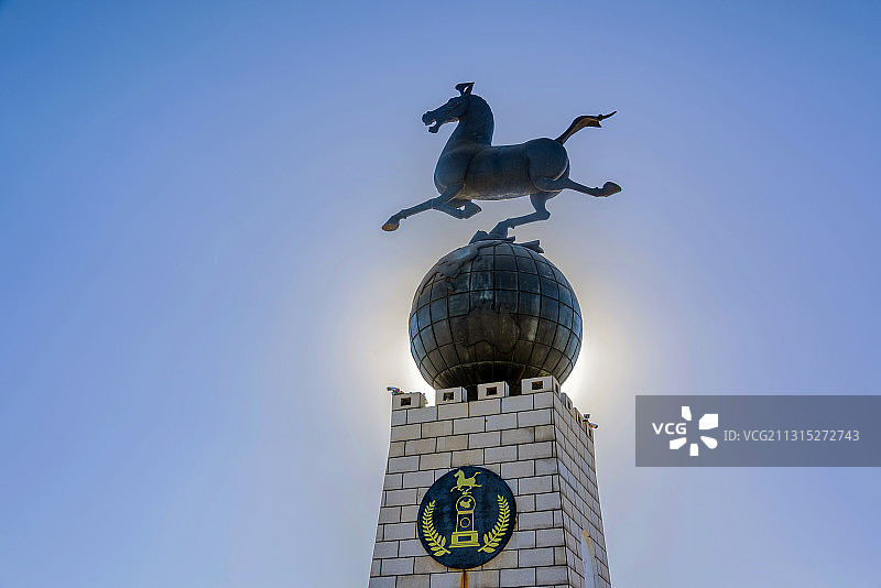 中国山东省德州市长河公园优秀旅游城市标志图片素材