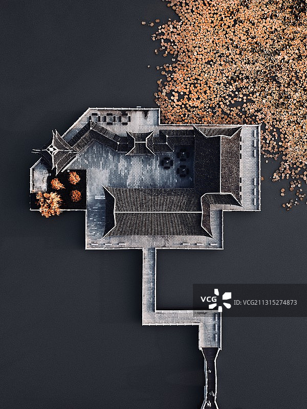 扬州瘦西湖航拍图片素材