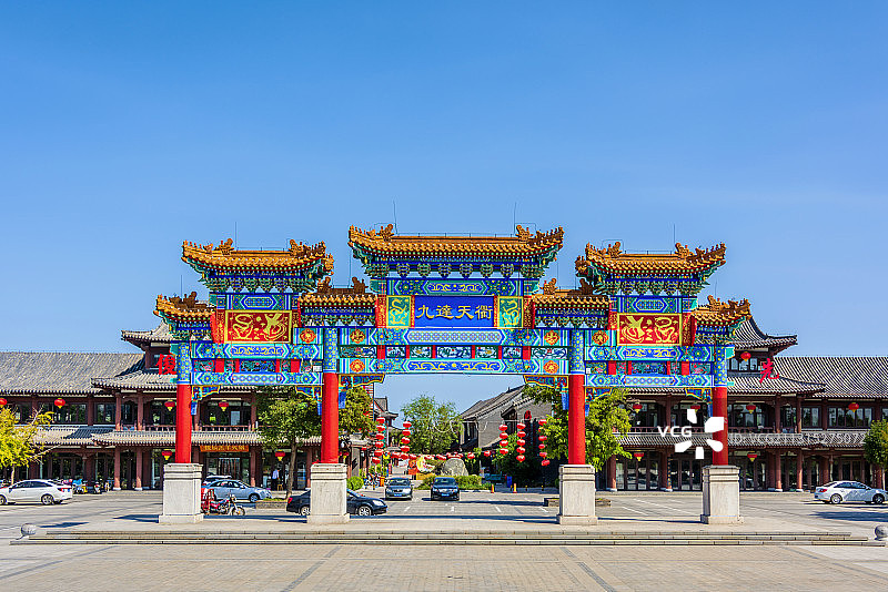中国山东省德州市古运河景区九达天衢坊图片素材