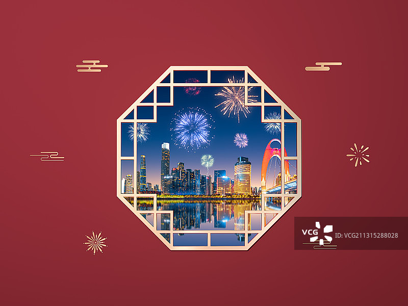 广州新年春节场景图片素材