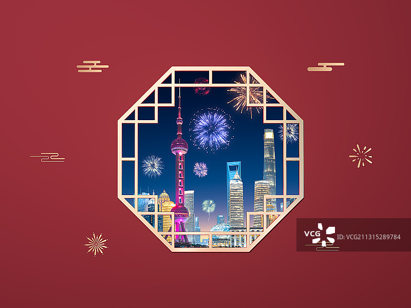 上海新年春节场景图片素材