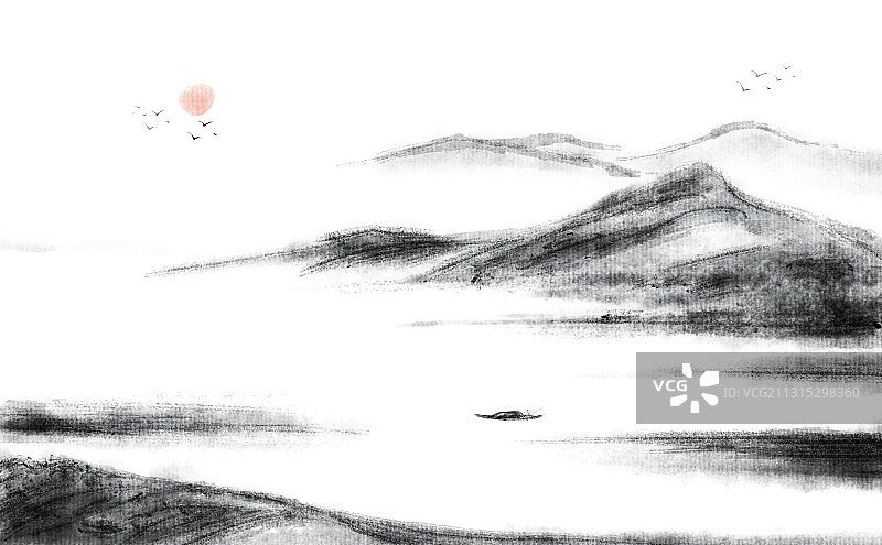 水墨山川图片素材