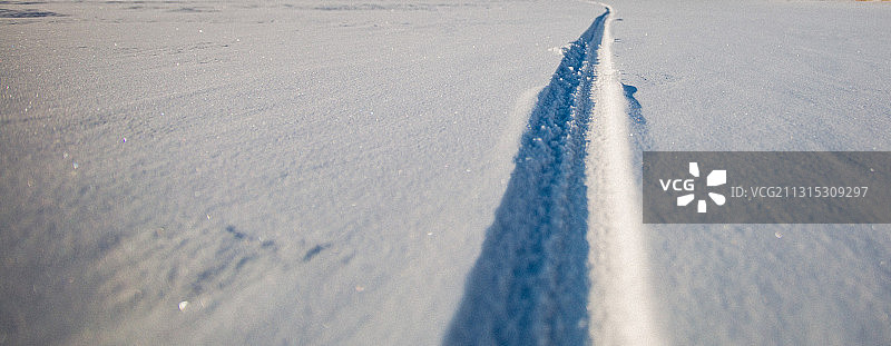 雪中车辙图片素材