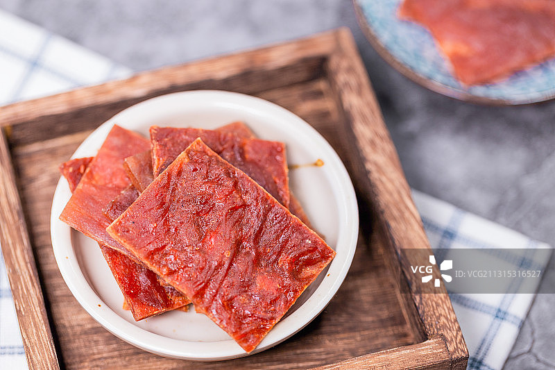 中国传统零食猪肉脯猪肉干图片素材