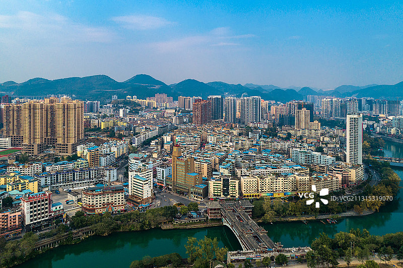 航拍铜仁市风光图片素材