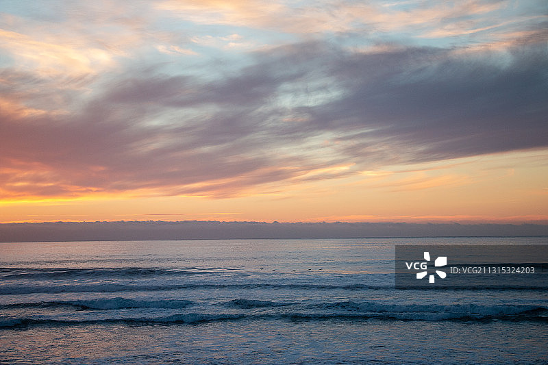 日落时大海对天空的景色图片素材