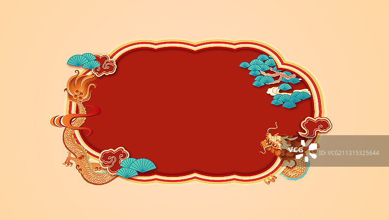 龙纹祥云边框装饰图案图片素材