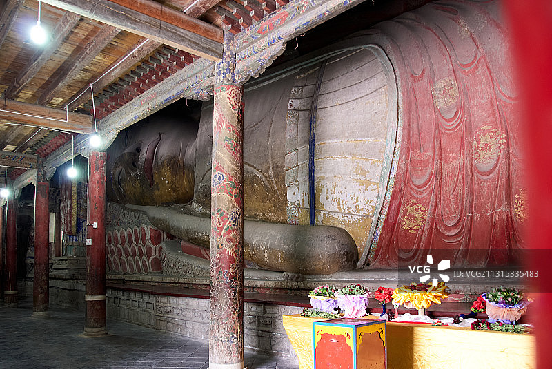 中国甘肃张掖大佛寺（卧佛寺）图片素材