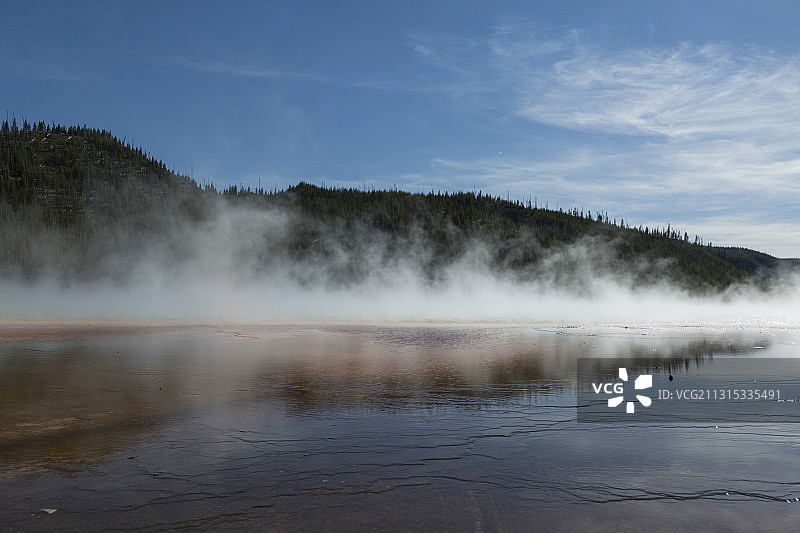 美国怀俄明州黄石国家公园湖泊风光图片素材