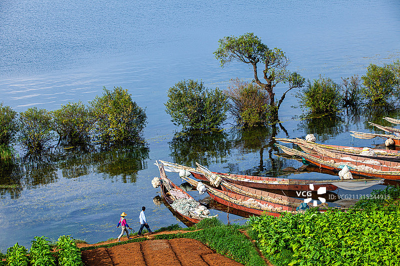 云南省玉溪市澄江市抚仙湖风景图片素材