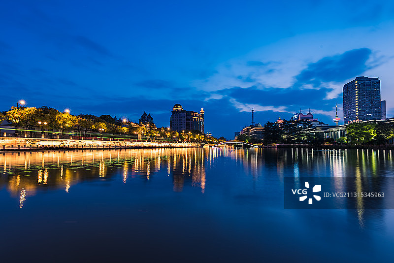 濠河夜景图片素材