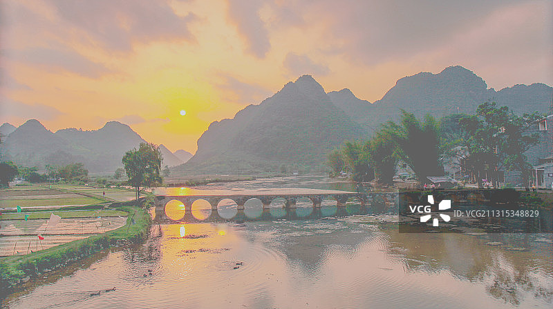 广西百色靖西鹅泉田园牧歌风图片素材