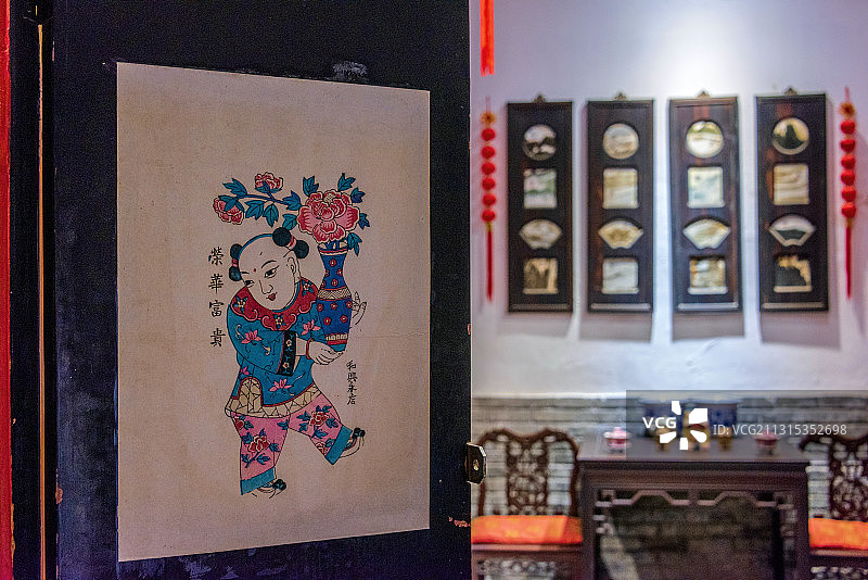 中国山东省潍坊市十笏园丁宅室内图片素材