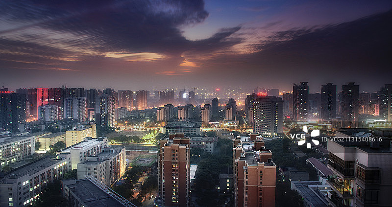 长沙河东日落图片素材