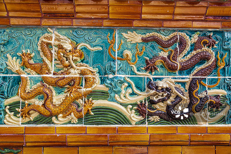北京市门头沟区琉璃渠村九龙壁局部图片素材
