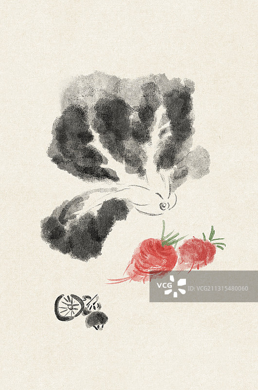 水墨蔬菜图片素材