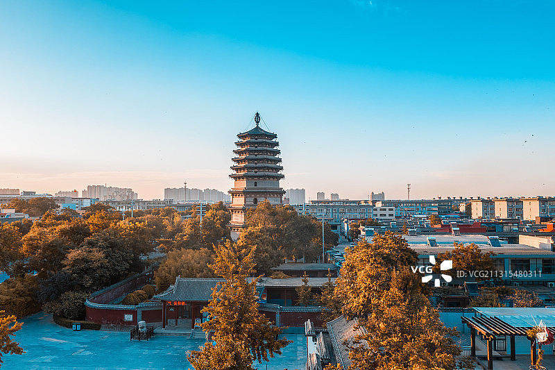 航拍正定天宁寺凌霄塔图片素材