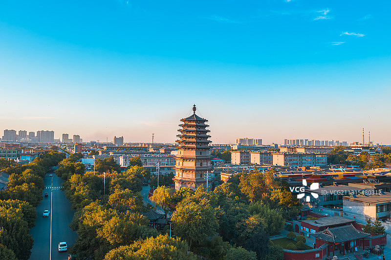 航拍正定天宁寺凌霄塔图片素材