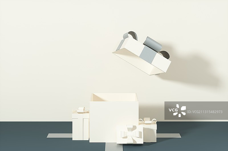 3D渲染的礼盒场景模型图片素材