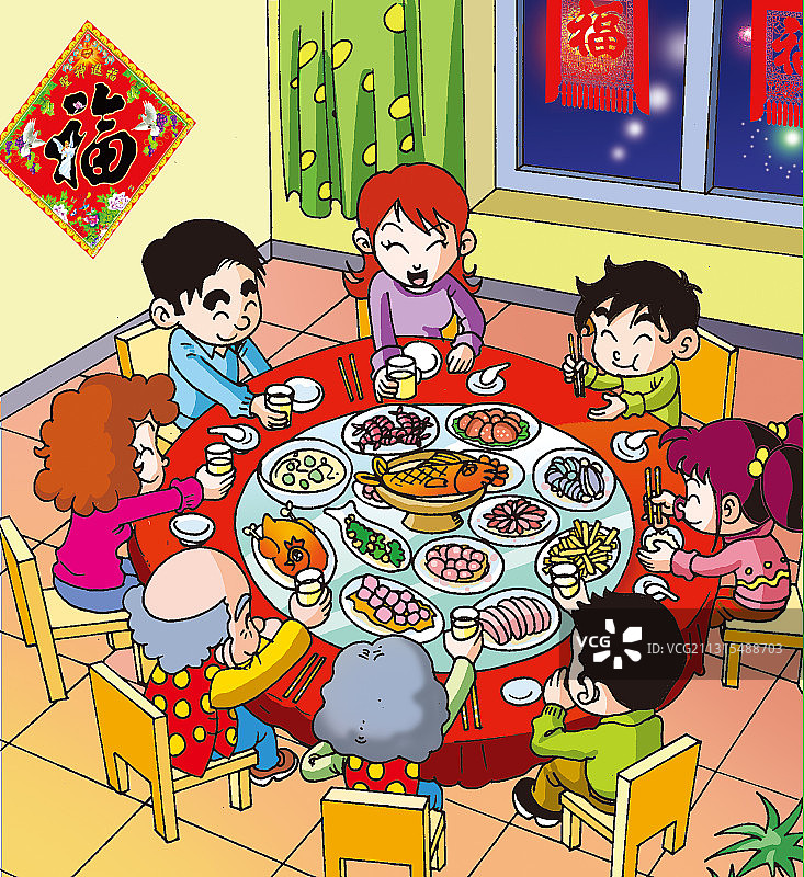 插画：除夕图片素材