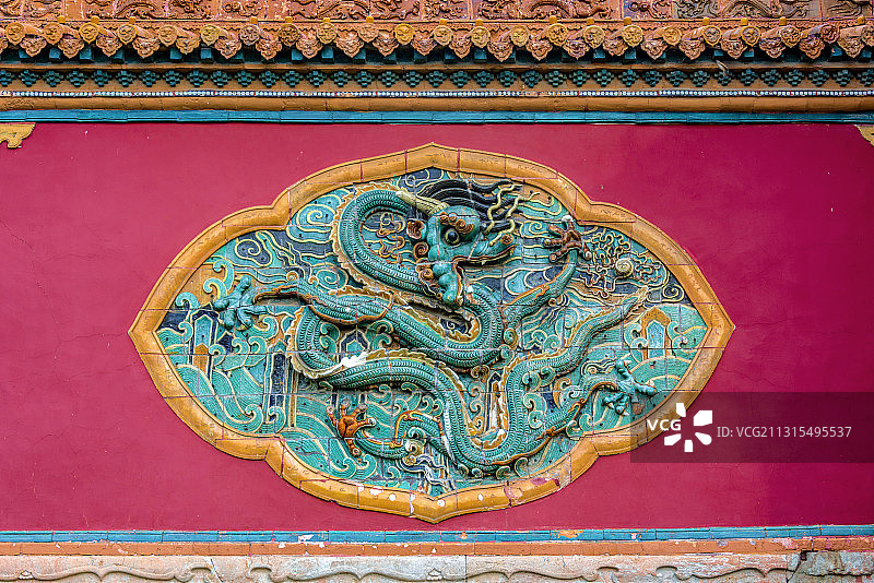 中国辽宁省沈阳市昭陵北陵龙纹照壁图片素材