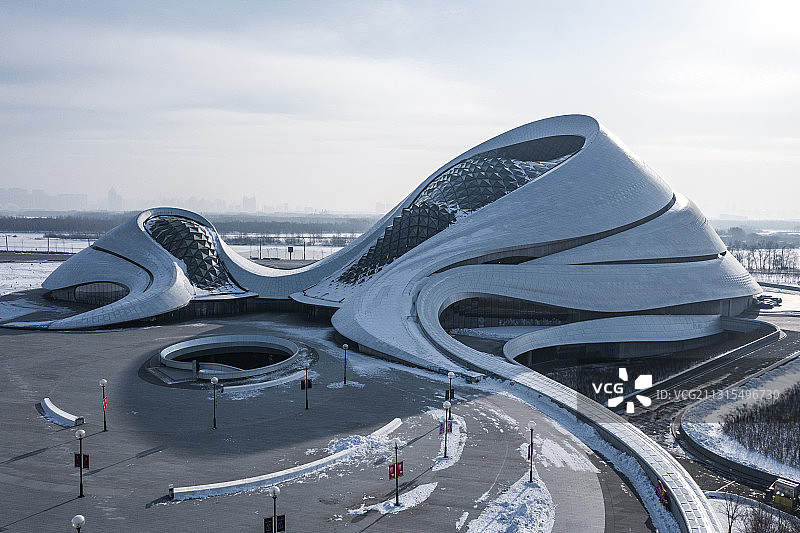 航拍哈尔滨大剧院图片素材