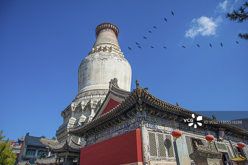 五台山标志_塔院寺大白塔图片素材