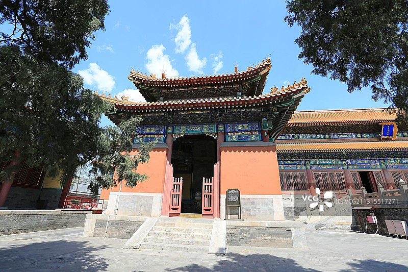 北京历代帝王庙（俗称帝王庙）西南碑亭图片素材