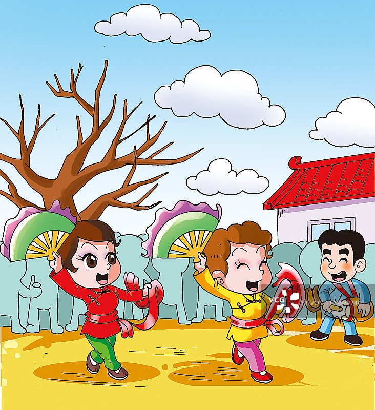 插画：春节民俗图片素材