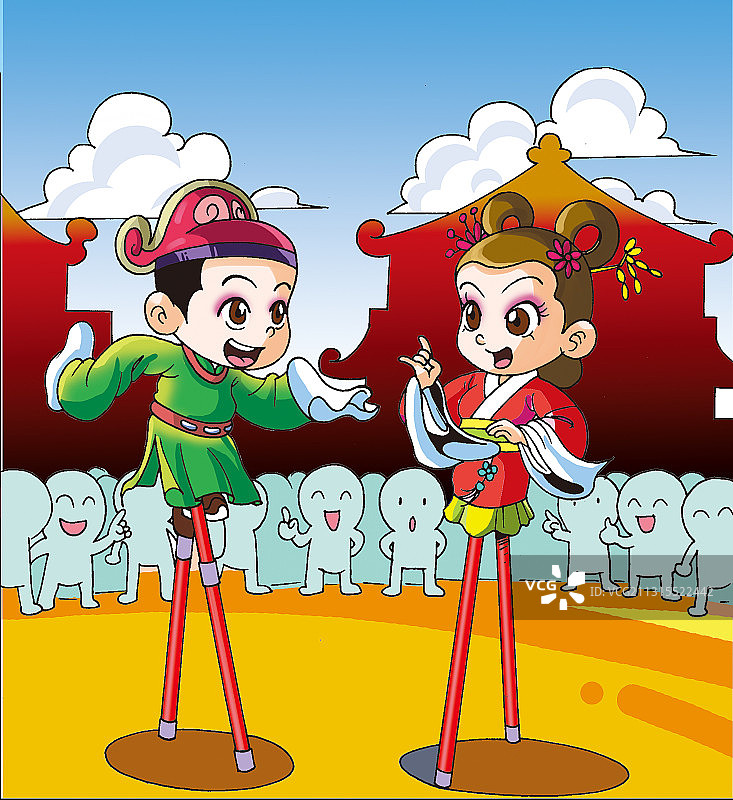 插画：春节民俗图片素材