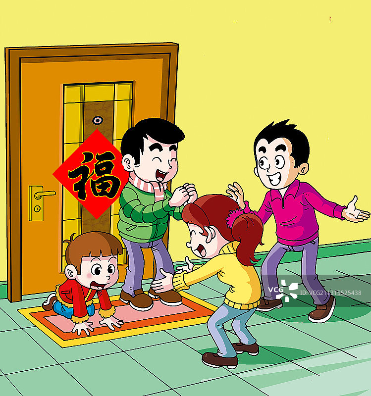 插画：拜年图片素材