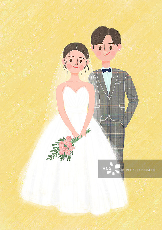 婚纱照创意插画图片素材