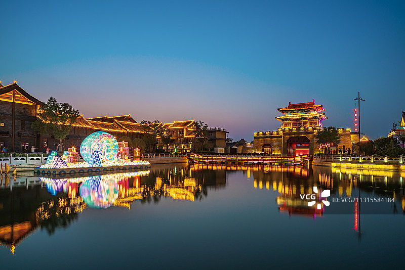 开封大宋御河夜景图片素材