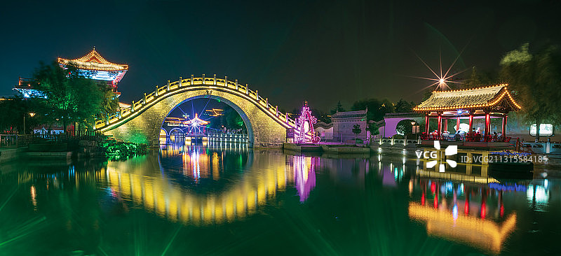 开封大宋御河夜景图片素材