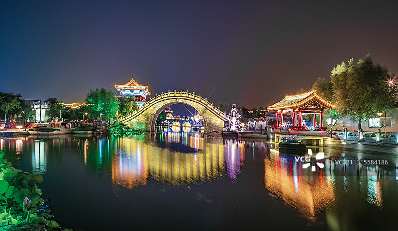 开封大宋御河夜景图片素材