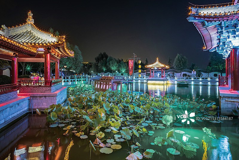 开封大宋御河夜景图片素材