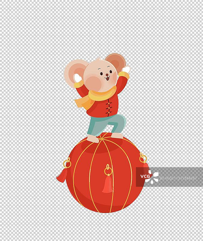 可爱卡通鼠年新年插画图片素材