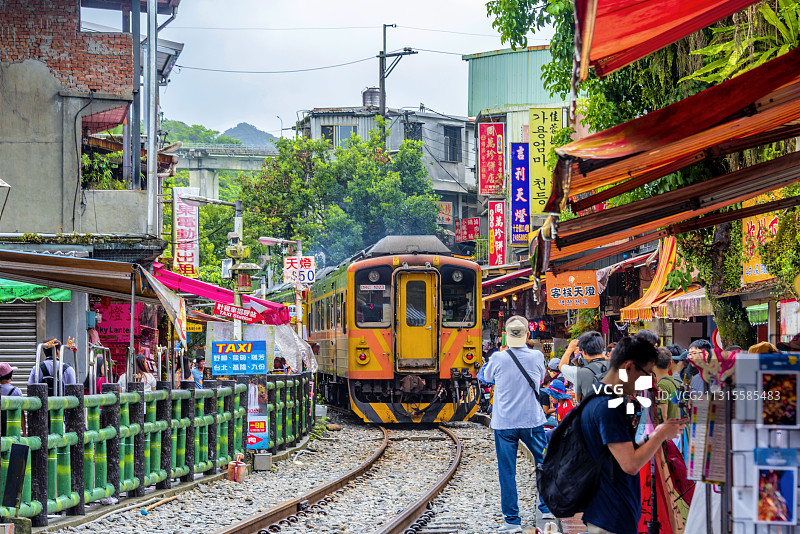 中国台湾新北十分老街图片素材