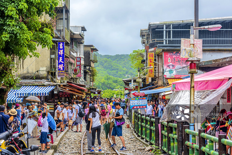 中国台湾新北十分老街图片素材