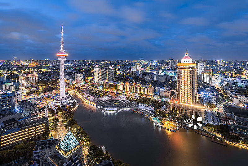 濠河夜景图片素材