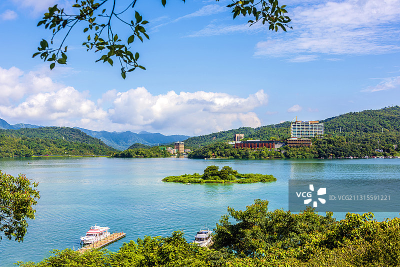 中国台湾南投日月潭风景区风光图片素材